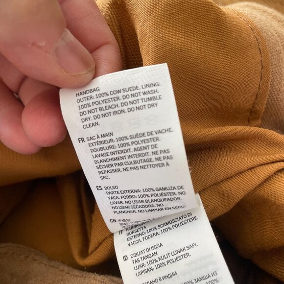 Aldo Fringed Cow Suede Leather Bucket Crossbody Bag Women's Brown Cowgirl Ranch - Picture 9 of 12